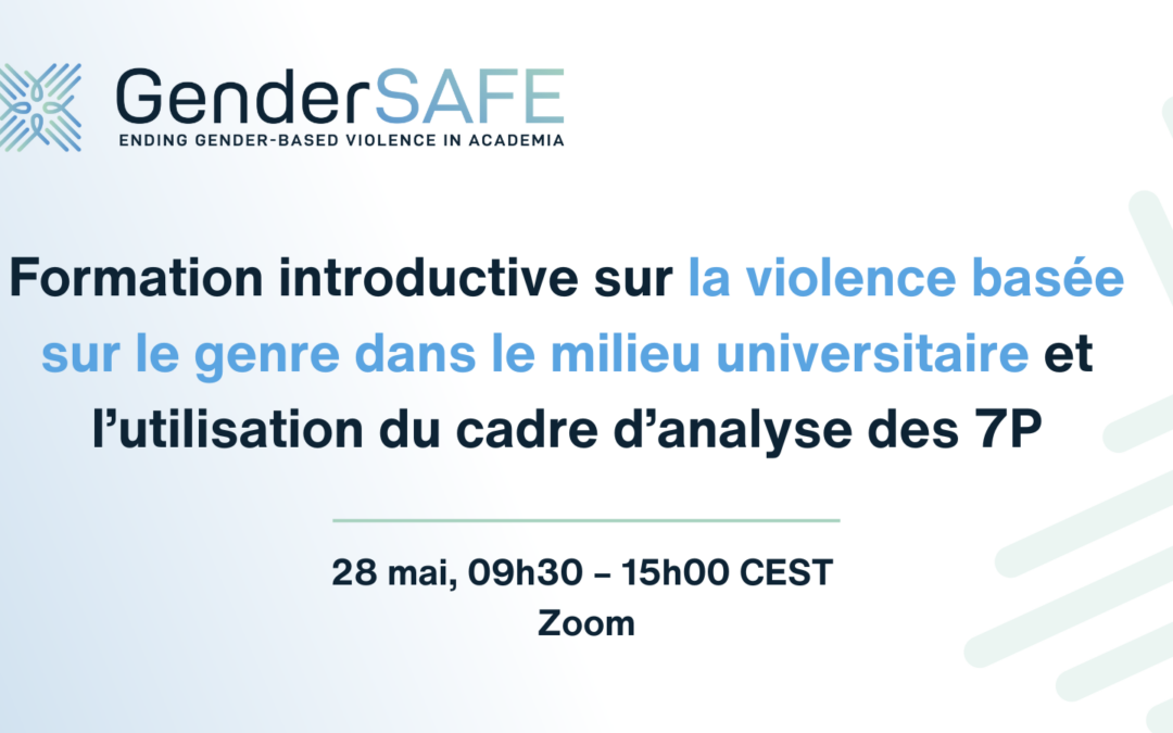 Introductory training on gender-based violence in academia and the 7P framework [in French]