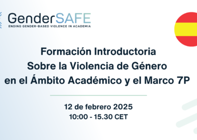 Introductory training on gender-based violence in academia and the 7P framework [in Spanish]