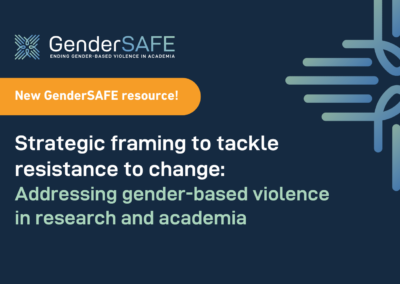 Strategic framing to tackle resistance to change: Addressing gender-based violence in research and academia